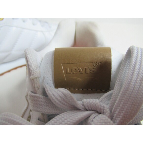 Levis Sneakers Womens Size 8.5 White Gold Running Casual Comfort Tennis Shoes - Picture 6 of 12
